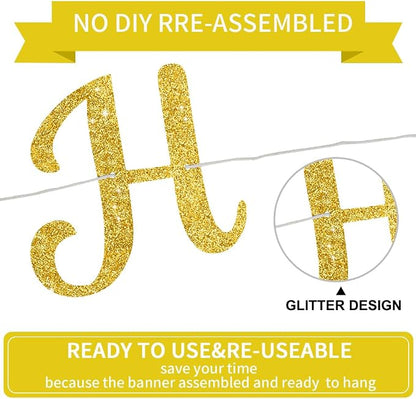 BEISHIDA Glitter Happy Engagement Banner-No DIY, Engagement Party Decorations - Image 3