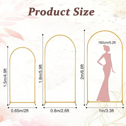 Vincidern Metal Wedding Arch Backdrop Stand Set of 3, Party Arch Stand - Image 4