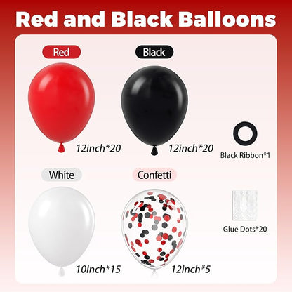 60pcs Red and Black Balloons - Image 2