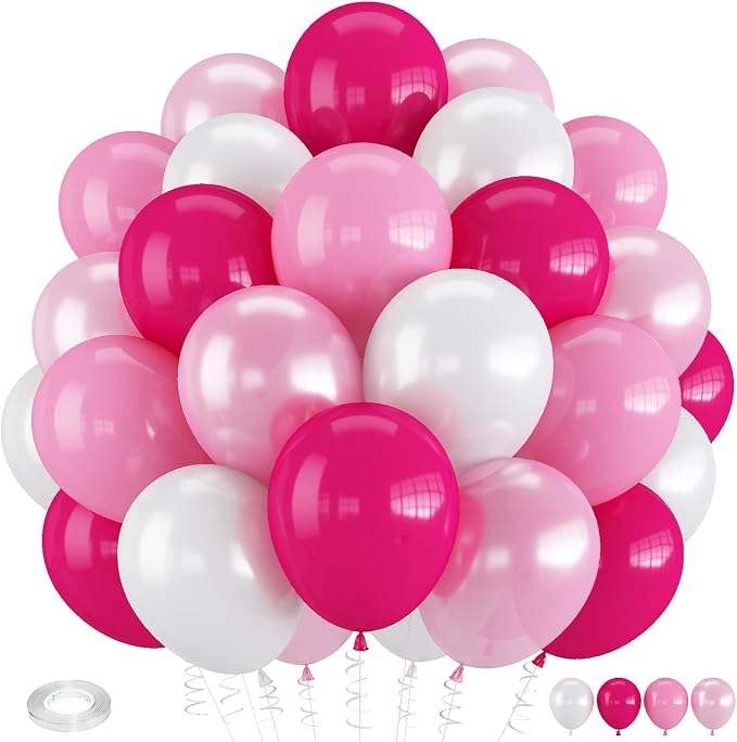 Pink and White Balloons by Froova