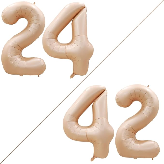 Number 24 Balloons for 24th Birthday Party Decorations, 42 Inch Jumbo Foil by GOER