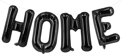 Black HOME Balloons 40 Inch, Large HOME Letter Banner by Xinvery