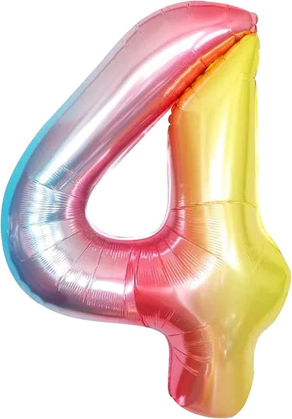 KatchOn Rainbow Number 4 Balloon 40 Inch | 4 Balloon Number by KatchOn