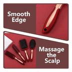 4 Pcs Hair Brush Set, Includes Anti-Static Massage Oval Comb, Detangling Brush, Round Hair Brush, Vented Hair Brush, for Women, Men, and Kids