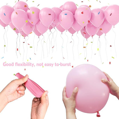 Pastel Pink Balloons 12 Inch 100 Pack light Pink Latex Balloons Baby Pink Party - Image 3