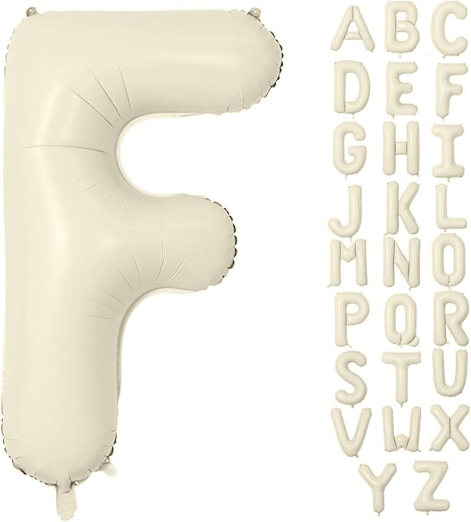 Letter Balloon 40Inch Cream White Big Alphabet Balloons Letter F | Giant Foil by YUNSHANGMO