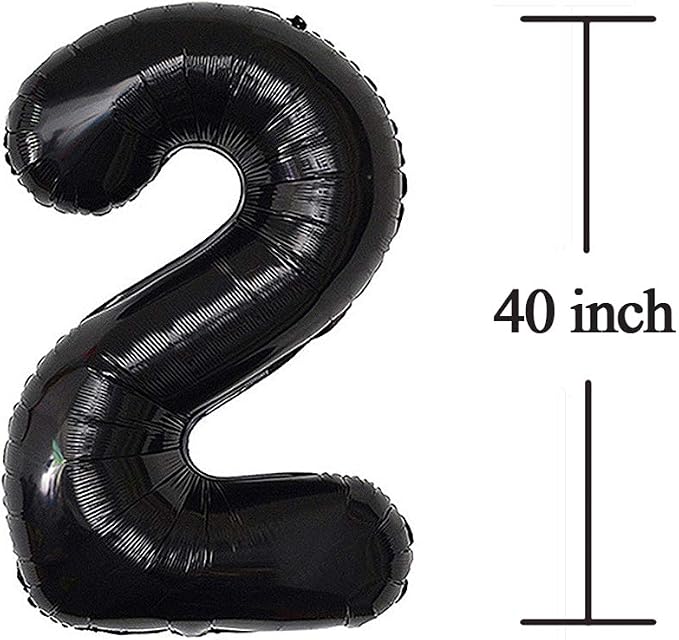 Jonhamwelbor 21 Number Balloons Black Big Giant Jumbo Big Large 21 Foil Mylar - Image 2