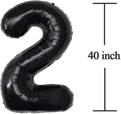 Jonhamwelbor 21 Number Balloons Black Big Giant Jumbo Big Large 21 Foil Mylar - Image 2