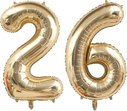 Light Gold 26 Number Balloons 40 Inch Giant Champagne Gold Birthday Numbers | by ANGEL+Q+HOUSE