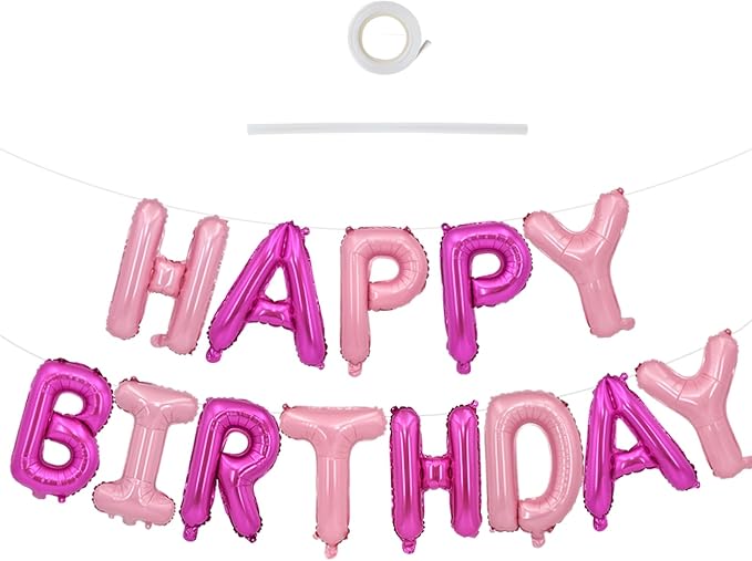 TONIFUL Happy Birthday Balloons Banner 16 Inch Mylar Foil Letters Birthday Sign by TONIFUL