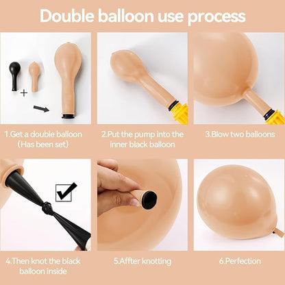Netural Balloon Garland Arch Kit, Double Stuffed Beige Cream Tan Balloons - Image 7
