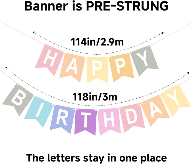 Happy Birthday Banner Birthday Party Banner NO DIY Happy Birthday Sign | - Image 3
