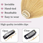 ORIGEN Clip in Bangs Real Human Hair Clip on Wispy Bangs Fringe with Temples Hairpieces Fake Front Bangs Extensions for Women Ash Blonde Color
