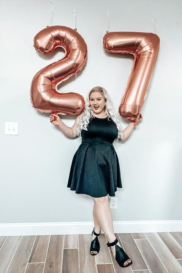 Number Balloons 40 Inch Rose Gold 7 Balloon - Image 4