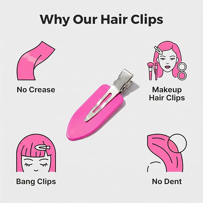 No Crease Hair Clips Makeup Pin Curl Clip Bulk 40Pcs Multicolor No Bend Dent Bang Creaseless Hair Clips for Makeup Application Bangs Hairpin Setting Pins Clip for Women Styling (Yellow)