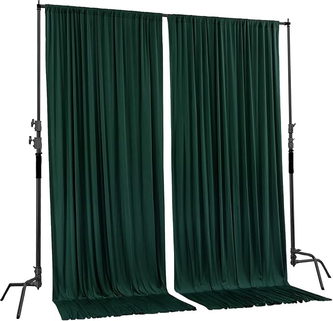 AK TRADING CO. 10 feet x 10 feet Black Polyester Backdrop Drapes Curtains Panels - Image 2