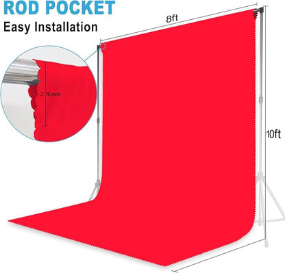 Red Photography Backdrop for Photoshoot, 8x10 FT | Versatile Studio Photo - Image 3
