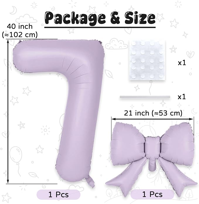 40 Inch Light Purple Number 7 - Image 2