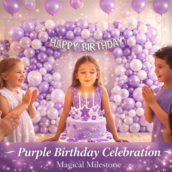 Pastel Purple 100 Pack, 12 Inch Lavender Light Purple Lilac Round Helium - Image 2