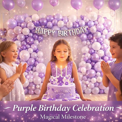 Pastel Purple 100 Pack, 12 Inch Lavender Light Purple Lilac Round Helium - Image 2