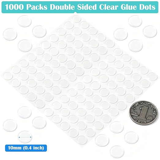 1000 Packs Double Sided Sticky Dots, 10mm Clear Removable Dot Glue, Strong Hold - Image 2