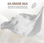 Set of 2 100% Mulberry Silk Pillow Cases - 6A Luxury Silk Pillowcase for Hair and Skin – Anti-Wrinkle, Cooling & Smooth, Hidden Zipper – 2 Pack White Silk Pillow Cases (White, Standard)
