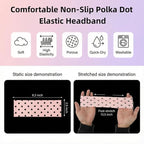 Polka Dot Headband,Stripe Head Bands 7 Pack Non Slip Soft Fabric Elastic for Girls Daily Heart Cute Hairbands, Women's Fashion Headbands