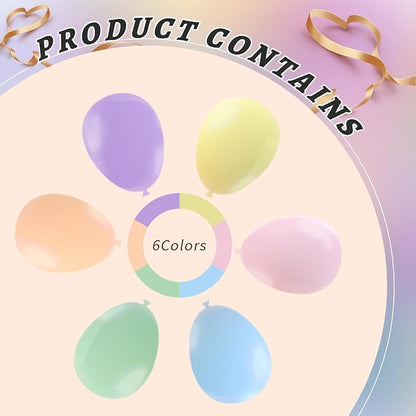 160 Pack Pastel Balloons 12 Inch Pastel Rainbow Multicolor Macaron Balloons - Image 3