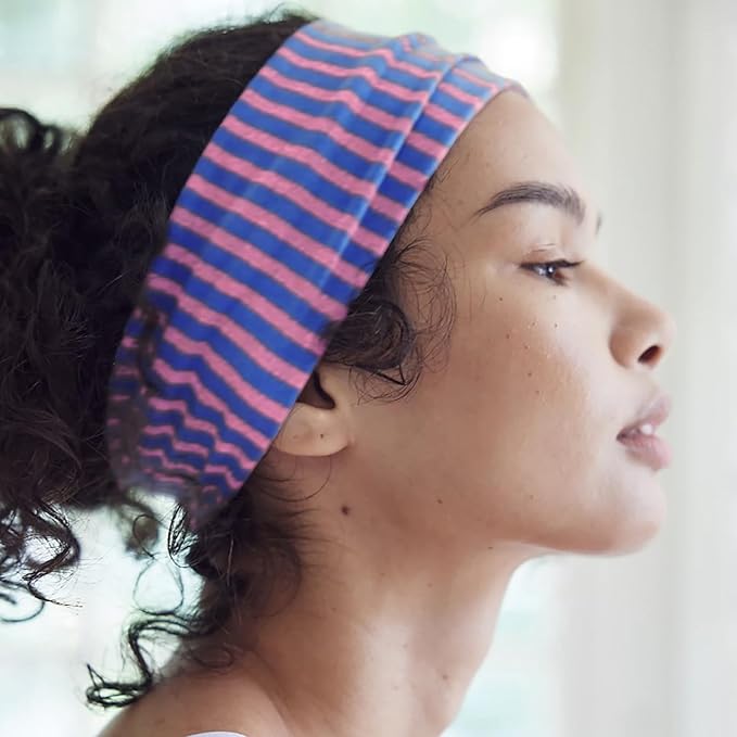 4PACK Stretchy Striped Headband For Women Elastic Wide Hairbands For Yoga Hair Wraps Bohemian Hair Accessories