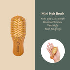 Boar Bristle Hair Brush Set For Women-100% Natural Boar Bristle Brush+Small Travel HairBrush+Bamboo Wide Tooth Comb For Fine And Thin Hair Smoothing Massaging Detangling. Restore Shine And Texture.