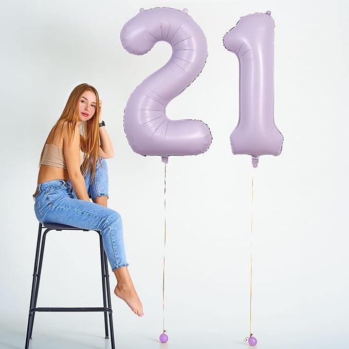40 Inch Light Purple Number 1 Balloon - Image 3