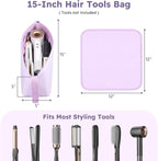 MOKURA Hot Hair Tools Travel Bag with Heat Resistant Mat Removable, Hair Accessories Organizer Case, Women Travel Essentials, Storage Pouch for Curling Iron Straightener Flat Iron Hair Dryer, Purple