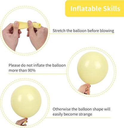 RUBFAC 87pcs Pastel Yellow Balloons Different Sizes 18 12 10 5 Inches - Image 3