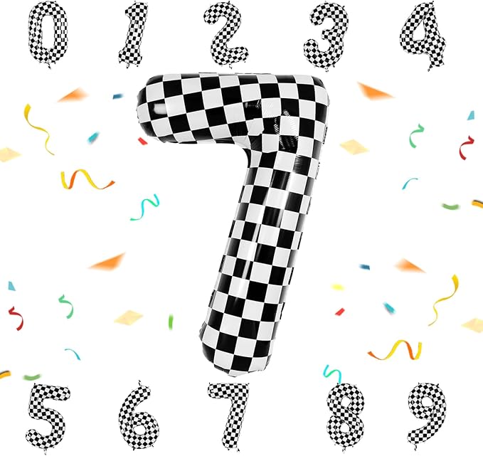 40 Inch Checkered Number Balloon by Unknown