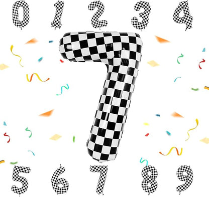 40 Inch Checkered Number Balloon by Unknown