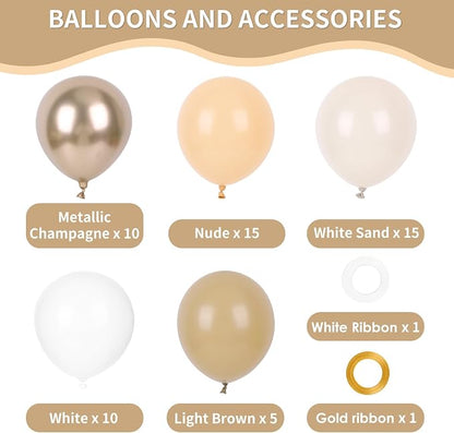 RUBFAC Beige and Champagne Balloons - Image 2
