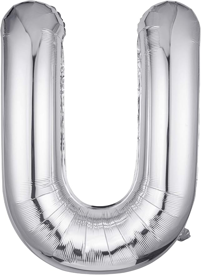 Single Aluminum Hanging Foil Film Silver Letter Balloons U 40 Inch | by FFNIU
