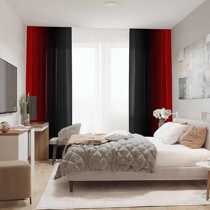 Black and Red Ombre Curtains 84 inches Length, 2 Panels, 52 inches Wide | Red - Image 4