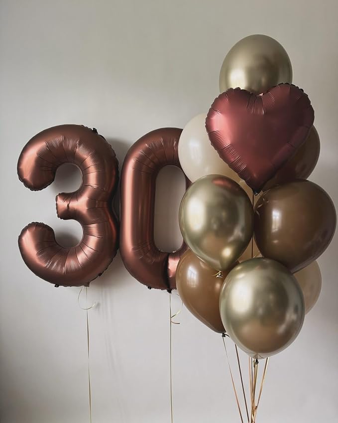 Number 8 Balloons 40 Inch Coffee Brown Balloon - Image 3