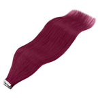 YoungSee Human Hair Tape in Extensions Magenta 18 inch Invisible Tape in Hair Extensions Human Hair 10pcs 25g Rosein Color Tape-ins Real Human Hair for Prom