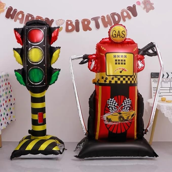 2Pcs Standing Traffic Light Balloons/Large Red Yellow Green Stoplight Balloons - Image 6