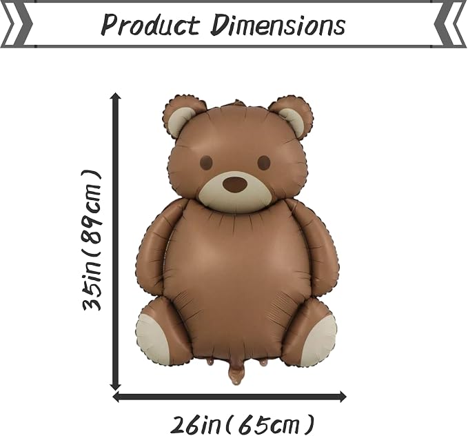 Matte Teddy Bear Balloon 1PCS - Image 3