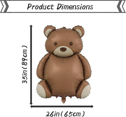 Matte Teddy Bear Balloon 1PCS - Image 3