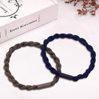 MEMOVAN Hair Tie Bracelets 24pcs Boho Ponytail Holders - Seamless Braided Elastic Cotton Hair Bands for Women, Girls, Thick, Thin, and Curly Hair