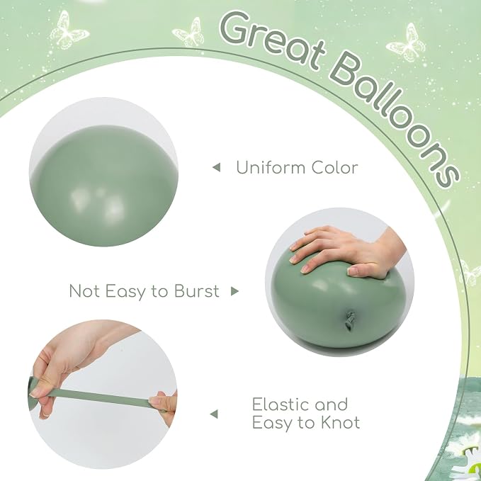 60pcs 12inch Sage Green Balloons - Image 4