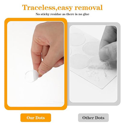 Tyqour 280PCS Clear Sticky Dots Double Sided Tape Dots Non Damaging Wall | - Image 6