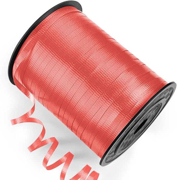 500 Yards Curling Ribbon Red, 1/5" Wide Crimped Red Curling Ribbons by Isaspire