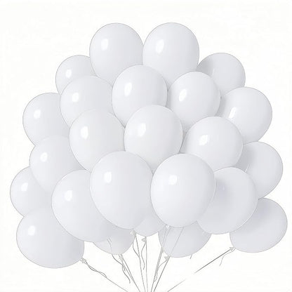 White Balloons 100 Pack 12 inch Extra Thick Latex Party Decorations | Balloons by LYNSP