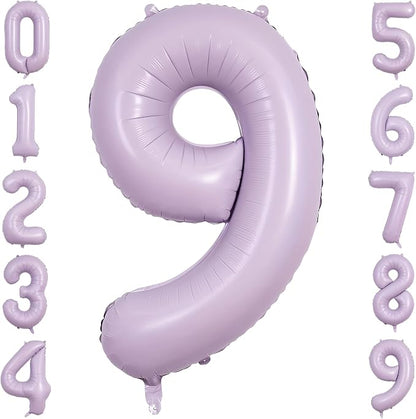 40" Pastel Purple Foil Number 9 Balloon by TNCDJKPA