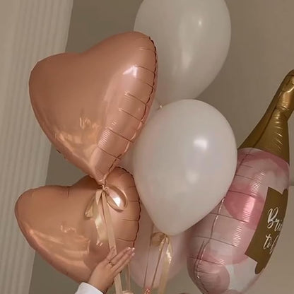 Retro Apricot Heart Balloons, 18inch Sand White Love Foil Balloons - Image 5